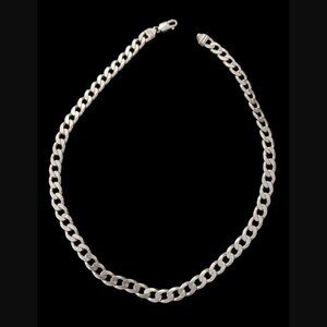 Gold Masters 925 Sterling Rhodium Plated 8.3mm Wide 20.25" Long Necklace